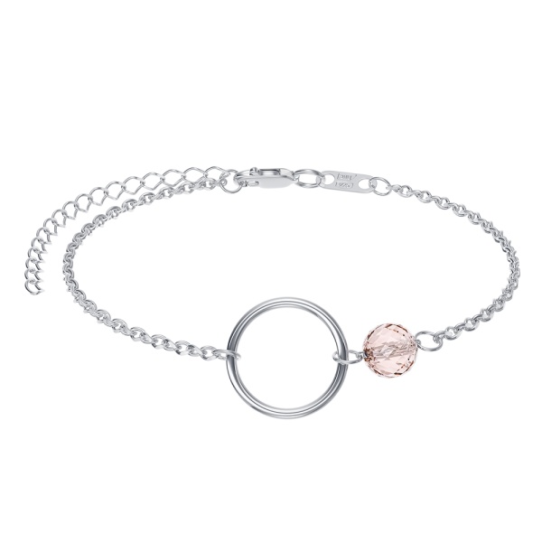 Браслет из серебра с кольцом и кварцем